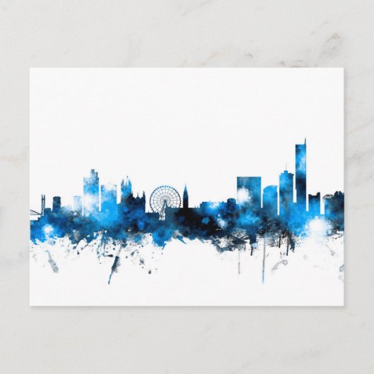 Manchester England Skyline Postkarte (Vorderseite)