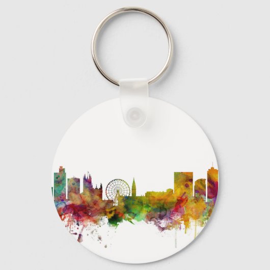 Manchester England Skyline Schlüsselanhänger (Vorderseite)