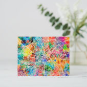 Manchester England Street City Map Postkarte (Stehend Vorderseite)