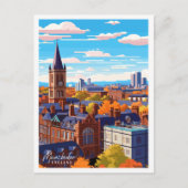 Manchester England Vintage Illustration Postkarte (Vorderseite)