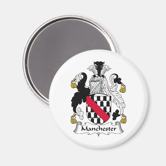 Manchester Familienwappen Magnet (Vorderseite/Rückseite)