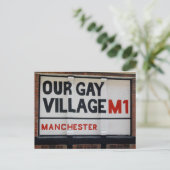 Manchester Gay Village signalisieren Postkarte (Stehend Vorderseite)