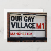 Manchester Gay Village signalisieren Postkarte (Vorne/Hinten)
