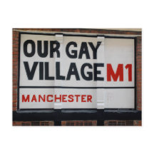 Manchester Gay Village signalisieren Postkarte