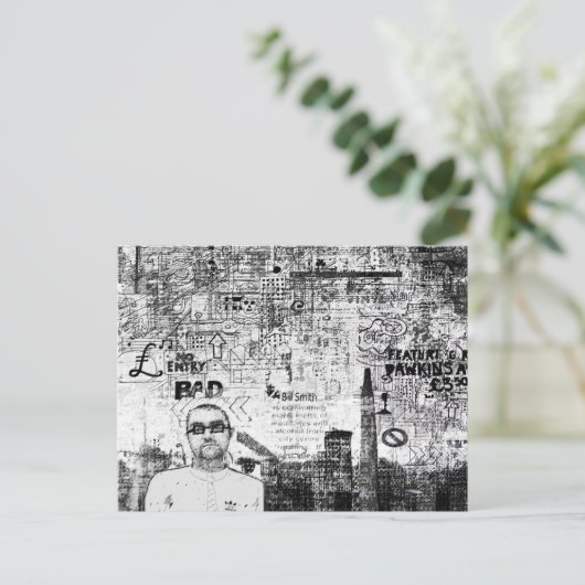 Manchester Graffito Postkarte (Stehend Vorderseite)