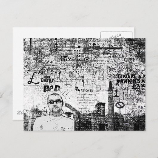 Manchester Graffito Postkarte (Vorne/Hinten)