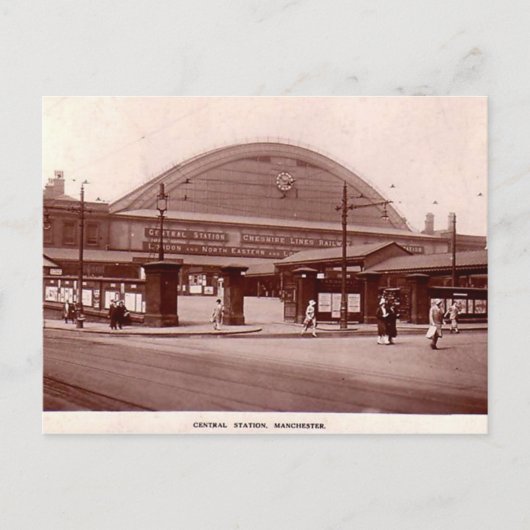 Manchester, Hauptbahnhof Postkarte (Vorderseite)