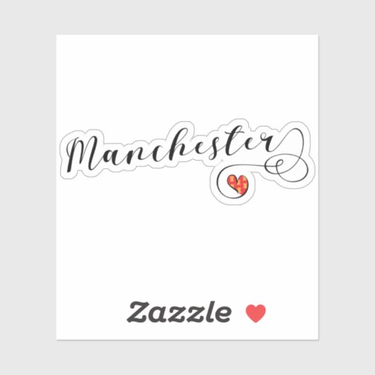 Manchester Heart Flag Aufkleber (Blatt)