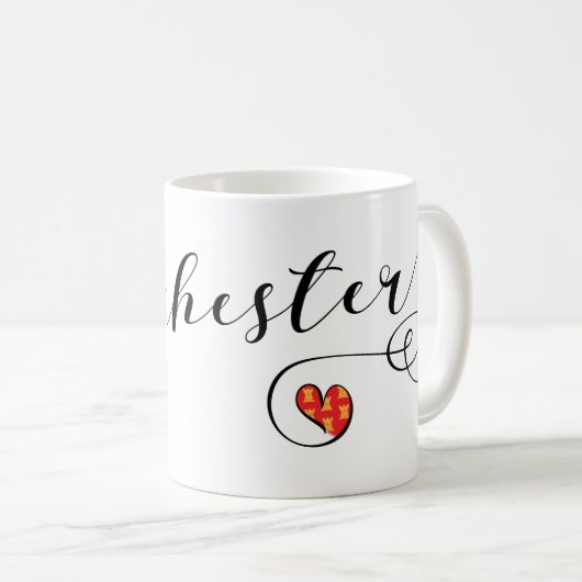 Manchester Heart Tasse, England Kaffeetasse (VorderseiteRechts)