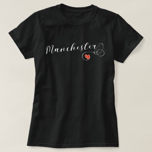 Manchester Heart Tee Shirt, England (Design vorne)