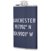 Manchester Längengrad Breitengrad Flachmann (Links)