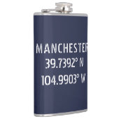 Manchester Längengrad Breitengrad Flachmann (Rechts)