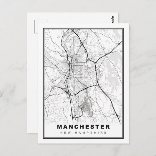 Manchester Map Postkarte (Vorne/Hinten)
