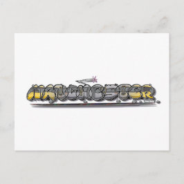 Manchester metrolink graffiti postkarte