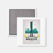 Manchester mit Straßenbahn Magnet (Vorderseite/Rückseite)
