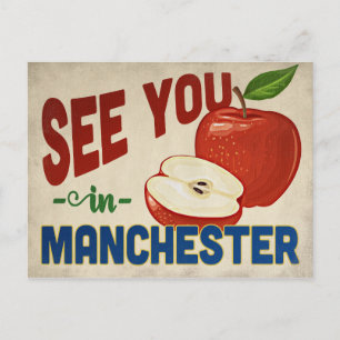 Manchester New Hampshire Apfel - Vintage Reise Postkarte