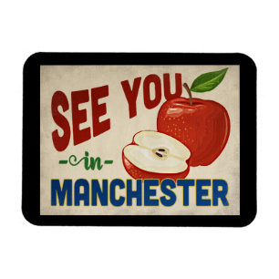 Manchester New Hampshire Apple - Vintage Travel Magnet