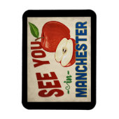 Manchester New Hampshire Apple - Vintage Travel Magnet (Vertikal)