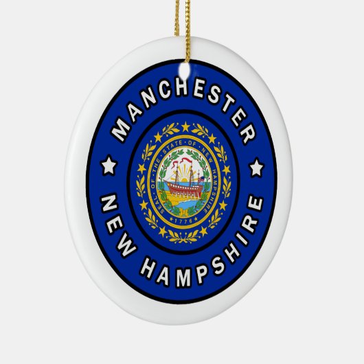Manchester New Hampshire Keramik Ornament (Rechts)