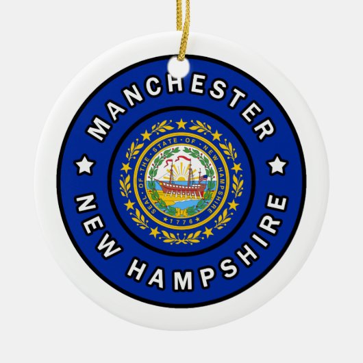 Manchester New Hampshire Keramik Ornament (Vorne)