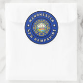 Manchester New Hampshire Runder Aufkleber (Tasche)