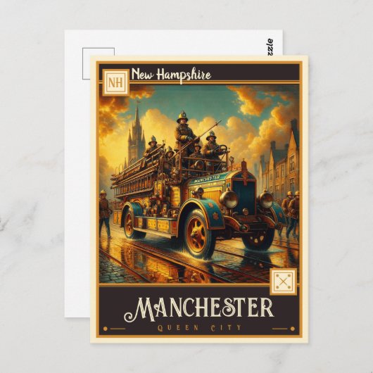 Manchester, New Hampshire | VINTAG Postkarte (Vorne/Hinten)