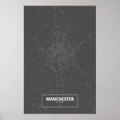 Manchester, New Hampshire (weiß auf schwarz) Poster (Vorne)