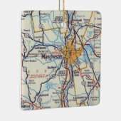 Manchester NH Vintag Map Keramikornament (Rechts)