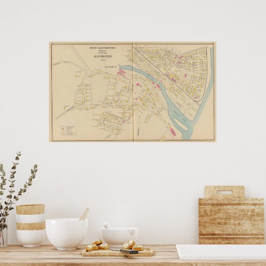 Manchester, NH, W Manchester, Ward 8 Poster (Küche)