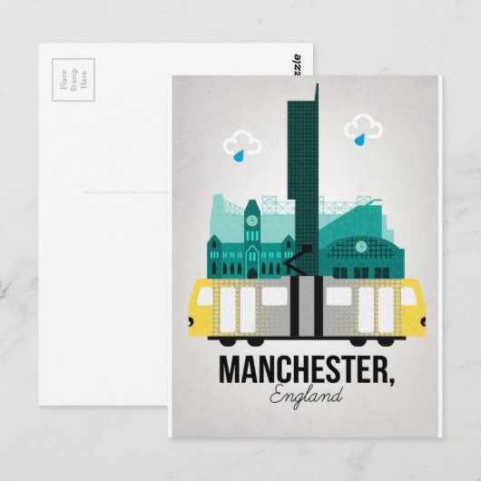Manchester Postkarte (Vorne/Hinten)