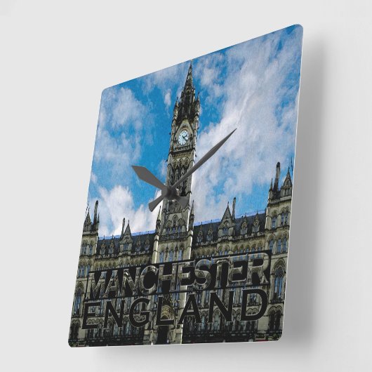 Manchester Quadratische Wanduhr (Winkel)