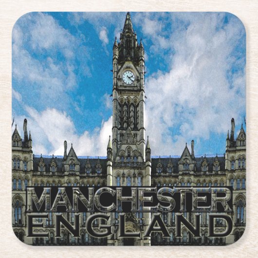 Manchester Rechteckiger Pappuntersetzer (Vorderseite)
