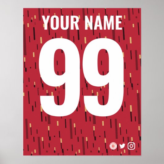 Manchester Reds Colors Personalisiert Poster (Vorne)