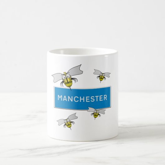 Manchester road sign with bees.  kaffeetasse (Mittel)