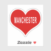 MANCHESTER Rote Liebe Herz Vinyl Sticker (Blatt)