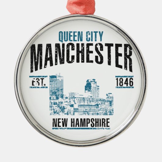 Manchester Silbernes Ornament (Vorne)