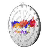 Manchester skyline im Watercolor Dartscheibe (Vorderseite rechts)