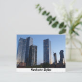 Manchester Skyline Postkarte (Stehend Vorderseite)