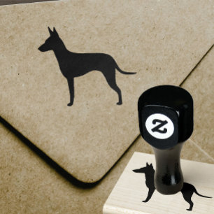 Manchester Terrier Dog Breed Silhouette Gummistempel