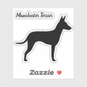 Manchester Terrier Dog Silhouette Vinyl Sticker (Blatt)