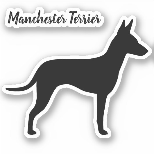 Manchester Terrier Dog Silhouette Vinyl Sticker (Vorderseite)