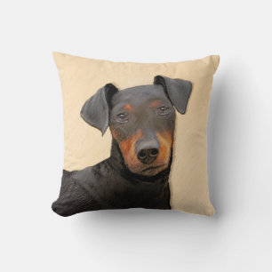 Manchester Terrier Gemälde Originale Tierkunst Kissen