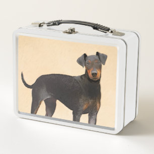 Manchester Terrier Gemälde Originale Tierkunst Metall Brotdose