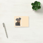 Manchester Terrier Gemälde Originale Tierkunst Post-it Klebezettel (Büro)