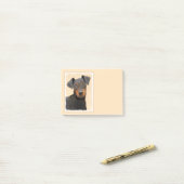 Manchester Terrier Gemälde Originale Tierkunst Post-it Klebezettel (Auf Schreibtisch)