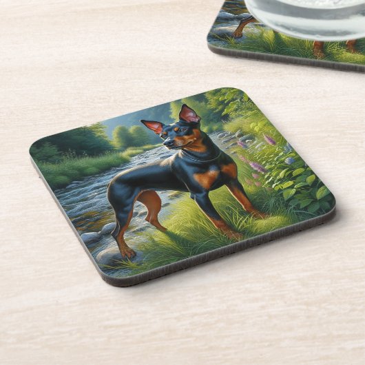 Manchester Terrier Getränkeuntersetzer (Linke Seite)