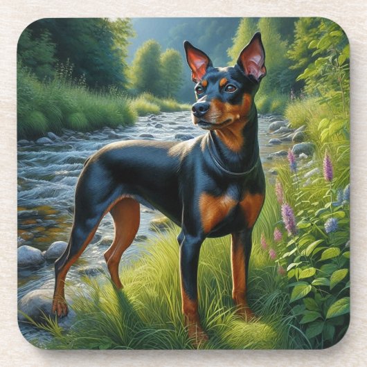 Manchester Terrier Getränkeuntersetzer (Vorderseite)