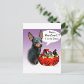 Manchester Terrier Halloween Candy Postkarte (Stehend Vorderseite)