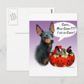 Manchester Terrier Halloween Candy Postkarte (Vorne/Hinten)