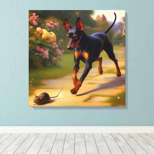 Manchester Terrier Leinwanddruck (Insitu (Holzboden))